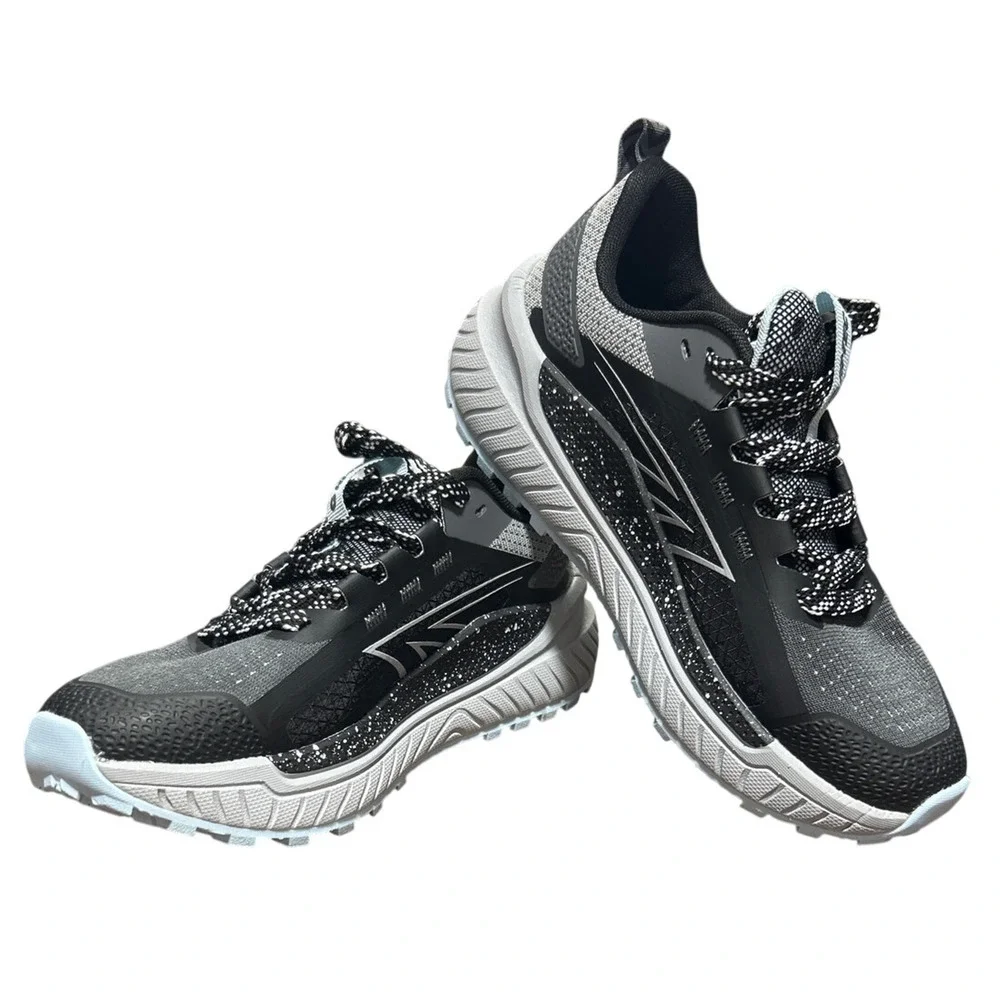 Hi-Tec Womens Size 7 Black Gray Spotted Lace Up Comfort Athletic Tennis Shoes - Picture 3 of 6